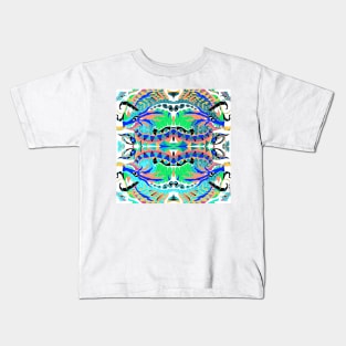 kaiju kraken in madness zentangle in the deep ocean art Kids T-Shirt